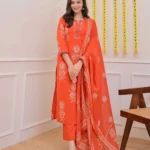 NISHA FASHION women's printed kurta, palazzo and dupatta set featuring elegant ethnic prints, comfortable fabric, matching palazzo pants, and stylish dupatta for festive and casual occasions.