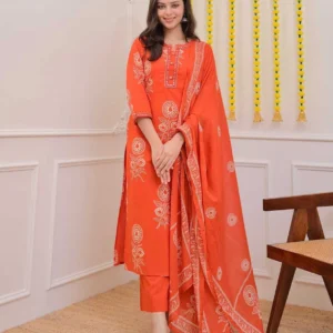 NISHA FASHION women's printed kurta, palazzo and dupatta set featuring elegant ethnic prints, comfortable fabric, matching palazzo pants, and stylish dupatta for festive and casual occasions.
